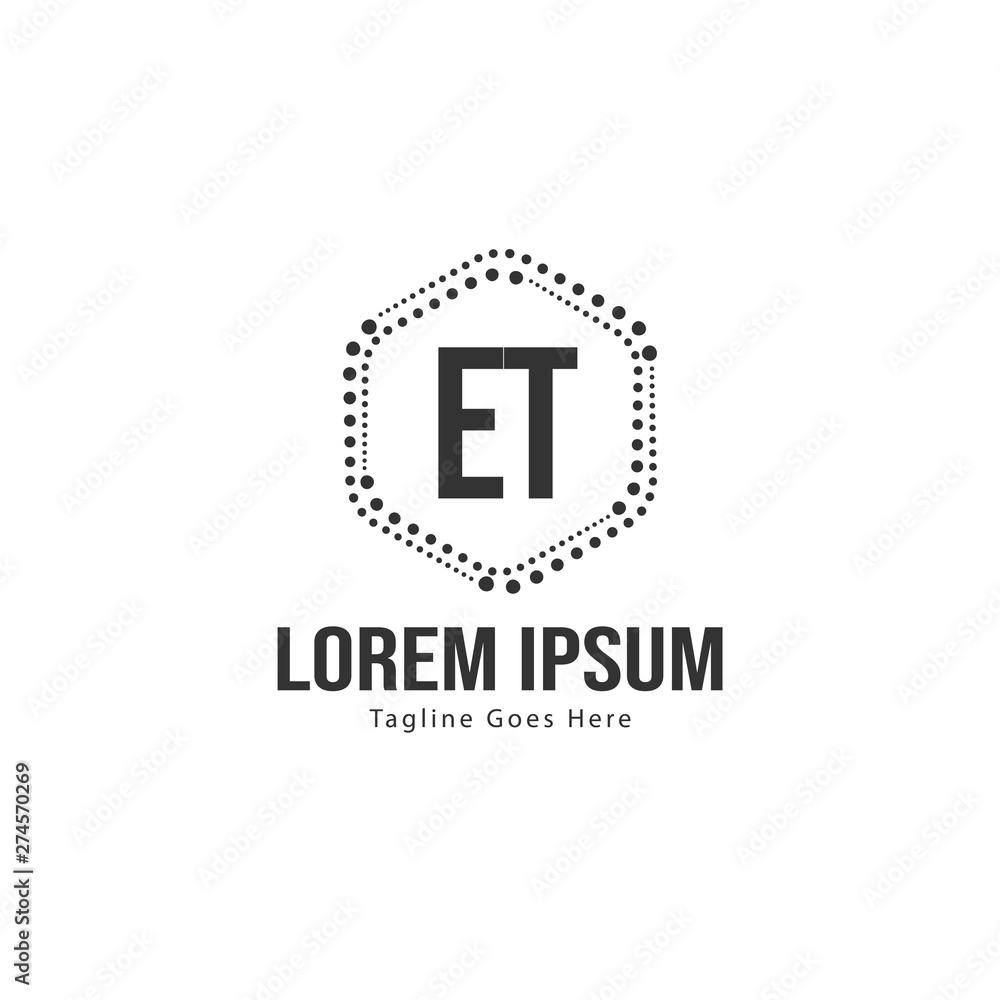 Initial ET logo template with modern frame. Minimalist ET letter logo vector illustration Initial ET logo template with modern frame. Minimalist ET letter logo vector illustration