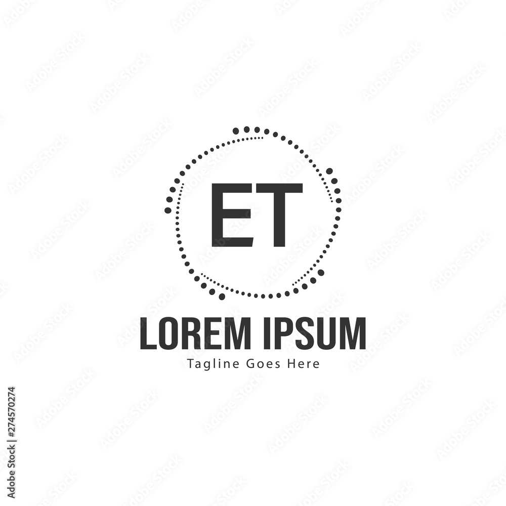 Initial ET logo template with modern frame. Minimalist ET letter logo vector illustration Initial ET logo template with modern frame. Minimalist ET letter logo vector illustration