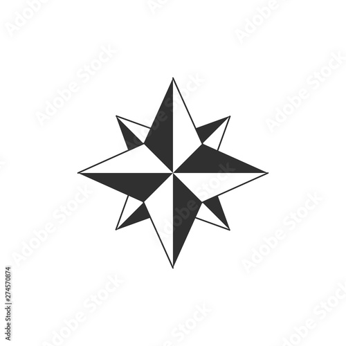 Compass icon template black color editable. Compass symbol Flat vector sign isolated on white background. Simple logo vector illustration for graphic and web design.