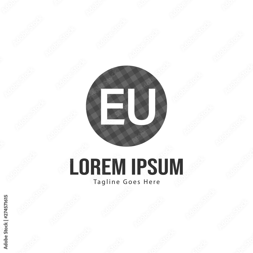 Initial EU logo template with modern frame. Minimalist EU letter logo vector illustration Initial EU logo template with modern frame. Minimalist EU letter logo vector illustration