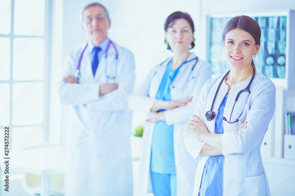 Group of doctors and nurses standing in the hospital Accident and Emergency department Group of doctors and nurses standing in the hospital Accident and Emergency department