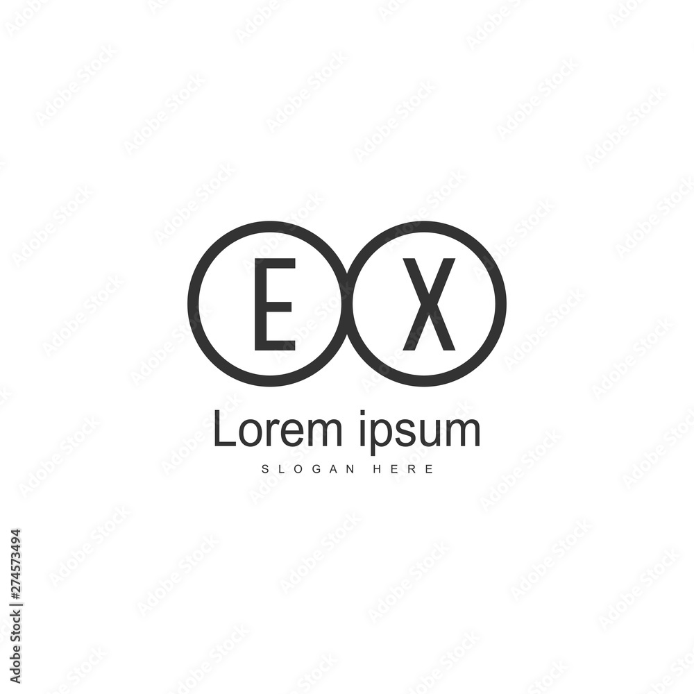 Initial EX logo template with modern frame. Minimalist EX letter logo vector illustration Initial EX logo template with modern frame. Minimalist EX letter logo vector illustration