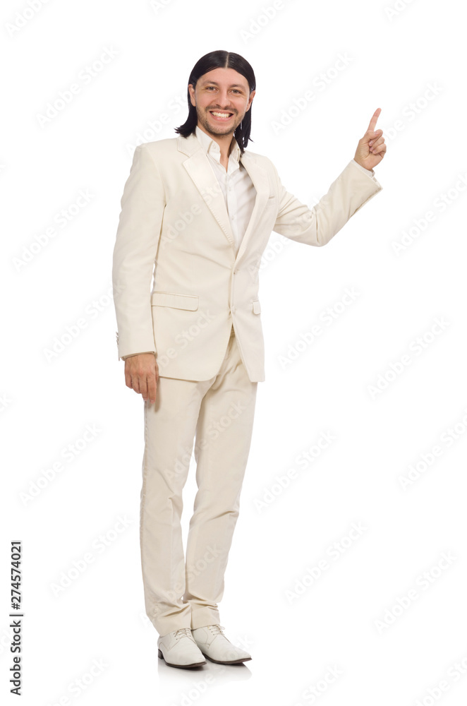 Man in funny concept isolated on white