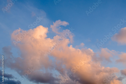 Yellow orange with blue color cloud