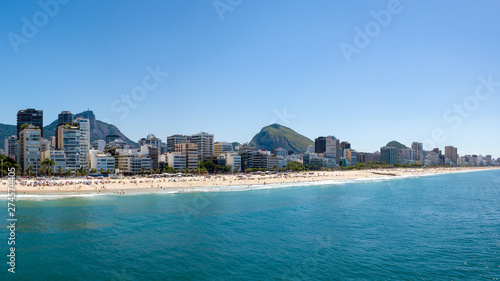 Aerial view of the Leblon Beach from the sea - Rio de Janeiro