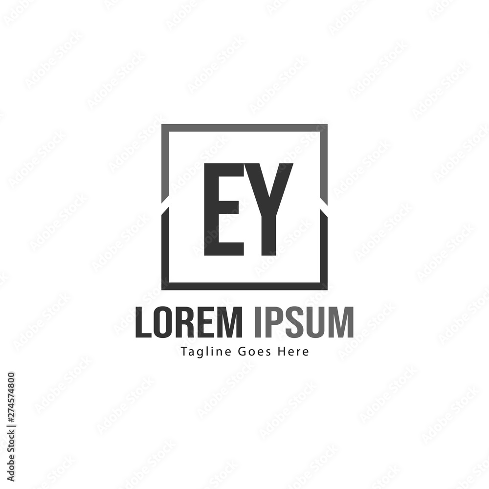 Initial EY logo template with modern frame. Minimalist EY letter logo vector illustration Initial EY logo template with modern frame. Minimalist EY letter logo vector illustration