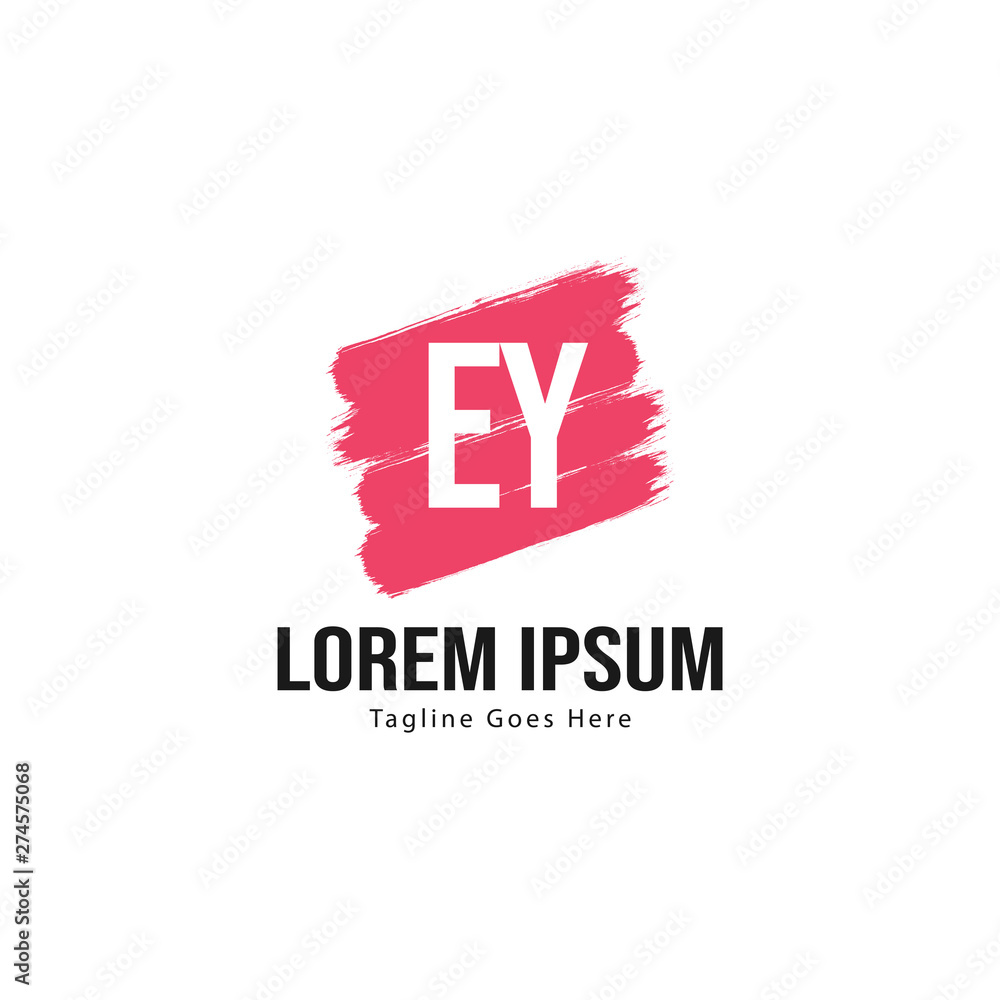 Fototapeta premium Initial EY logo template with modern frame. Minimalist EY letter logo vector illustration