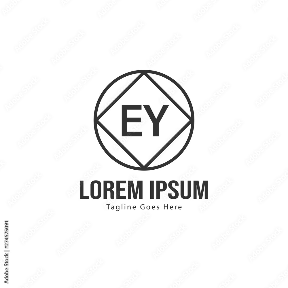 Initial EY logo template with modern frame. Minimalist EY letter logo vector illustration Initial EY logo template with modern frame. Minimalist EY letter logo vector illustration