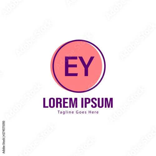 Free Download Initial EY logo template with modern frame. Minimalist EY letter logo vector illustration - GFXLoad