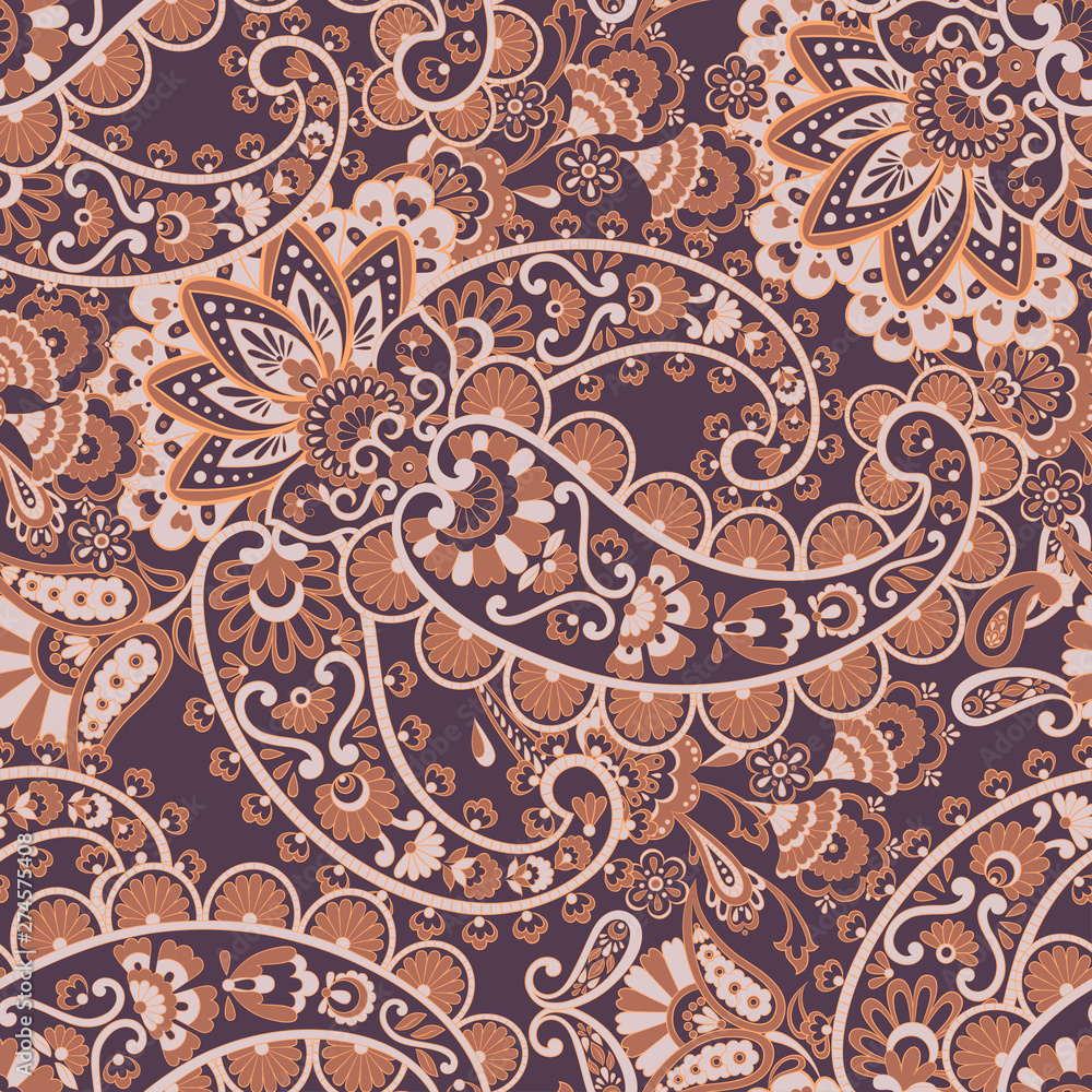 Seamless Paisley pattern. Damask paisley pattern for decoration design.