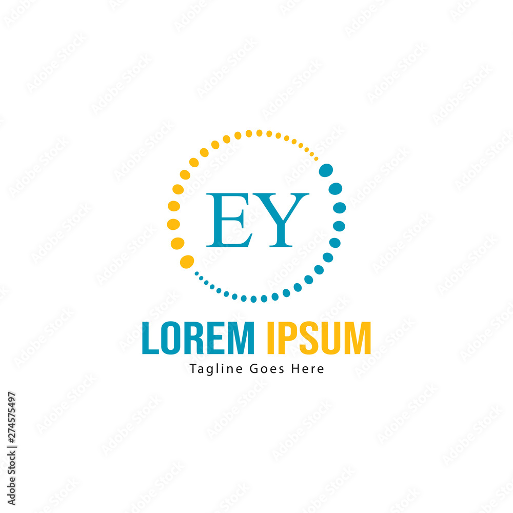 Initial EY logo template with modern frame. Minimalist EY letter logo vector illustration Initial EY logo template with modern frame. Minimalist EY letter logo vector illustration