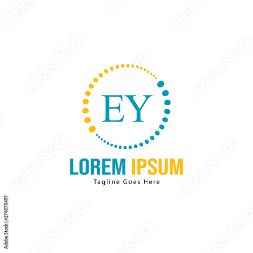 Wallpaper Mural Initial EY logo template with modern frame. Minimalist EY letter logo vector illustration Torontodigital.ca
