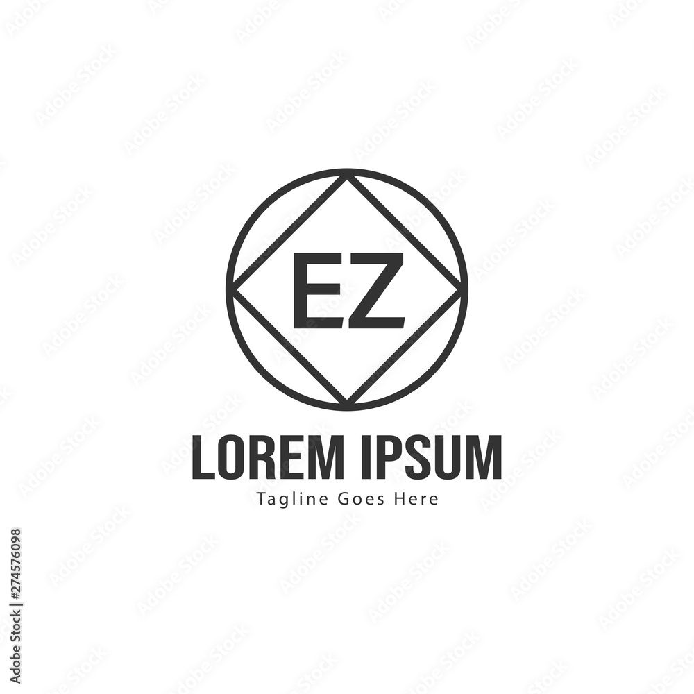 Initial EZ logo template with modern frame. Minimalist EZ letter logo vector illustration Initial EZ logo template with modern frame. Minimalist EZ letter logo vector illustration
