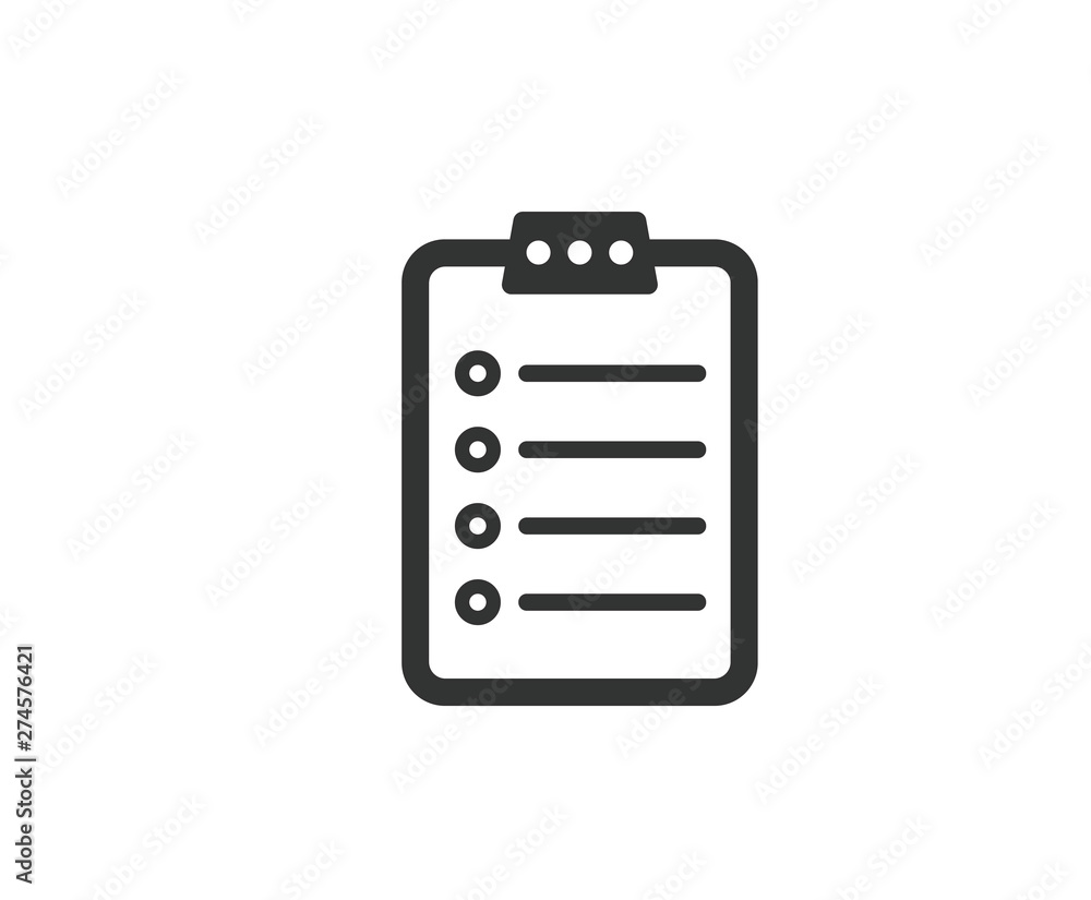 Document icon with clipboard on white background Document icon with clipboard on white background