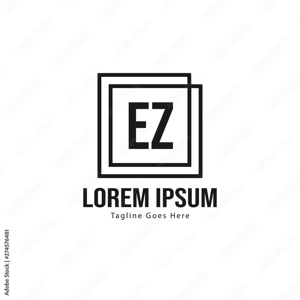 Initial EZ logo template with modern frame. Minimalist EZ letter logo vector illustration Initial EZ logo template with modern frame. Minimalist EZ letter logo vector illustration