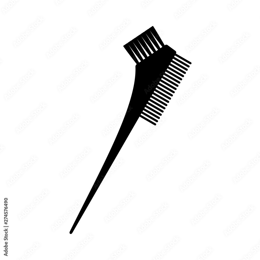 Black and white two side hair dye brush silhouette