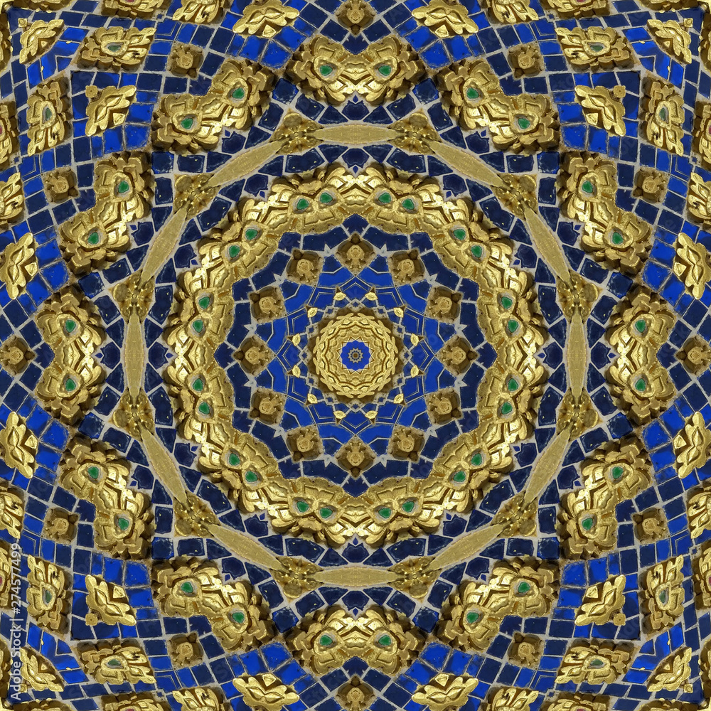 Obraz premium Creative for background.Floral fantasy style ornament.For fabric, print, carpet ornaments Persian relief. Finish stained glass in the Oriental style. Art graphics