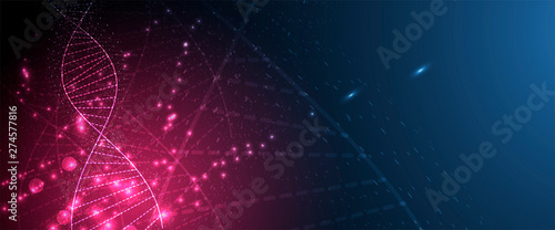 Abstract DNA technology. Science medical concept. Futuristic background