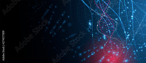 Abstract DNA technology. Science medical concept. Futuristic background