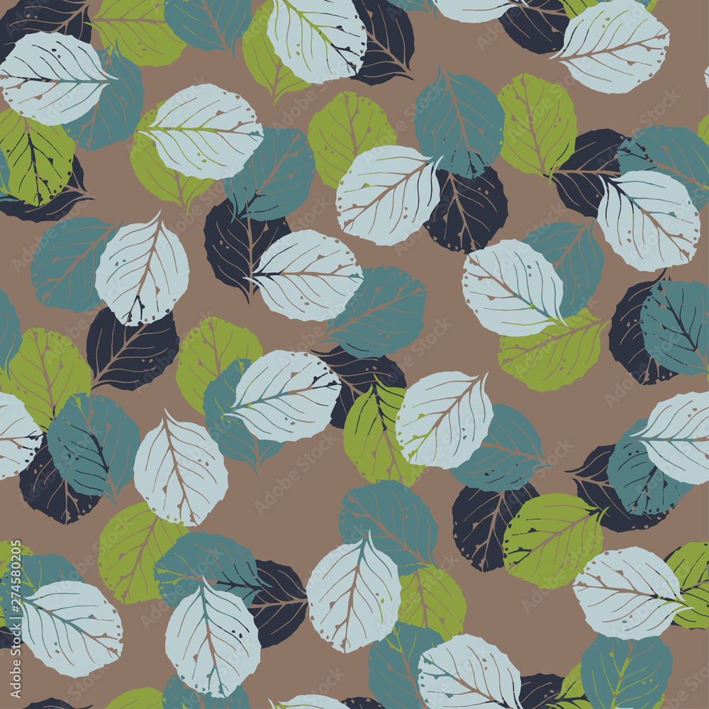 Seamless pattern with autumn leaves.Hand drawn vector illustration. Seamless pattern with autumn leaves.Hand drawn vector illustration.