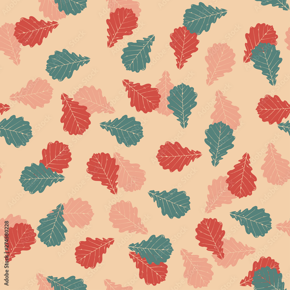 Seamless pattern with autumn leaves.Hand drawn vector illustration. Seamless pattern with autumn leaves.Hand drawn vector illustration.