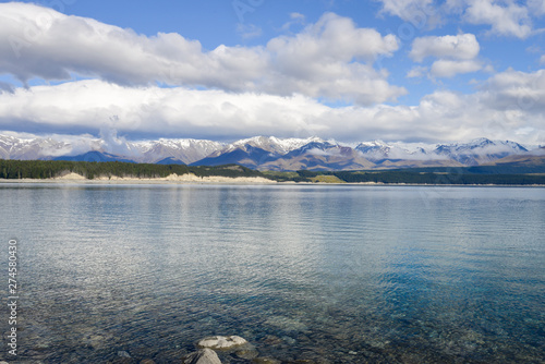 Lake Tekapo with snowy mountains on the background at New Zealand South island