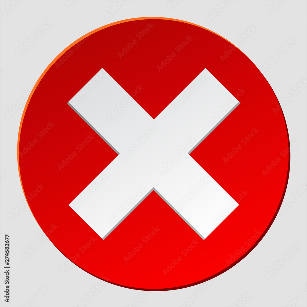 Red x cross mark icon. Cancel flat symbol in circle for website. vector eps10 Red x cross mark icon. Cancel flat symbol in circle for website. vector eps10