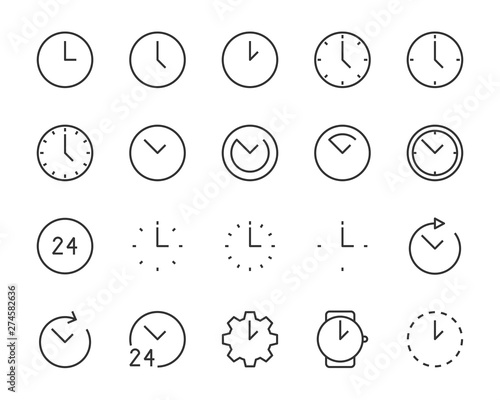set of time icons, such as clock, alarm, hours, minute