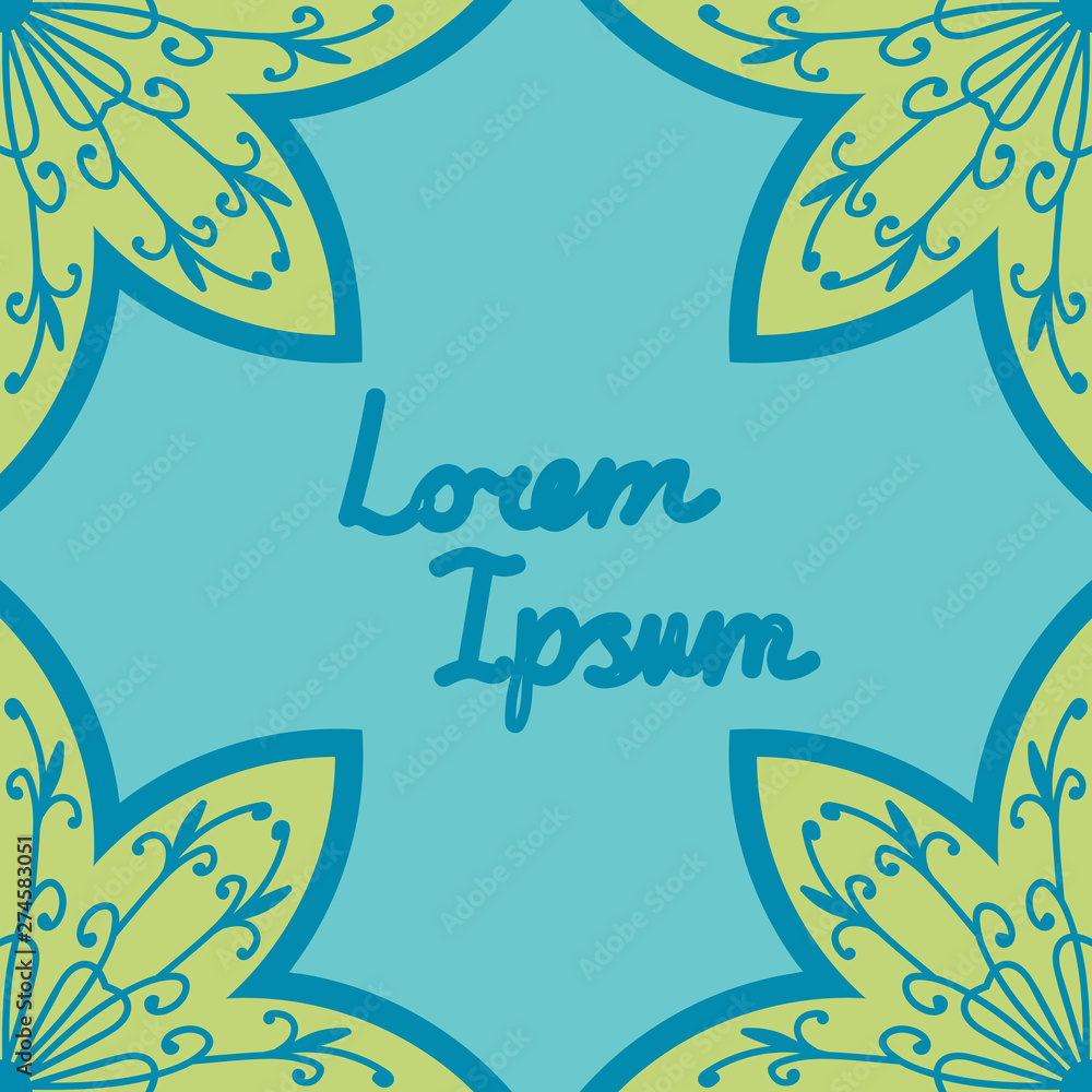Naklejka premium Abstract mandala flower frame leaflet with empty space for your text. Floral background. Vector illustration.