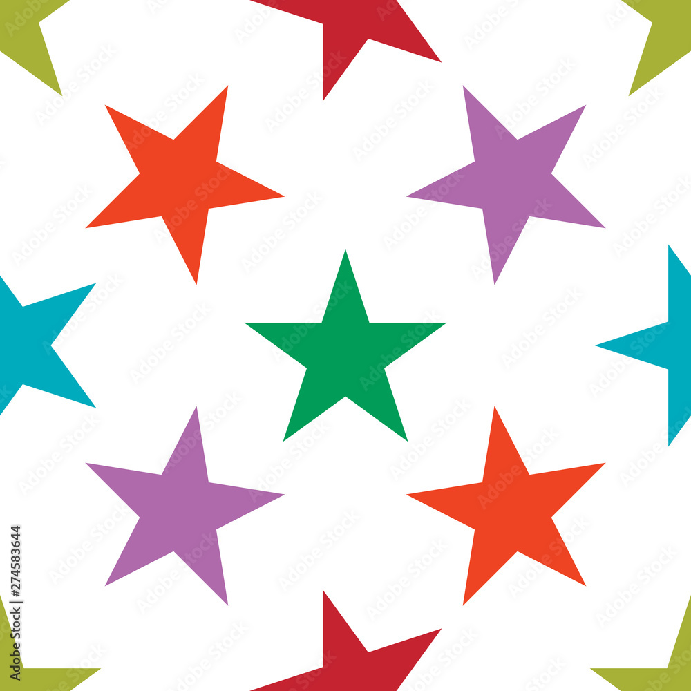 Obraz premium Seamless pattern with stars on white background. Vector illustration.