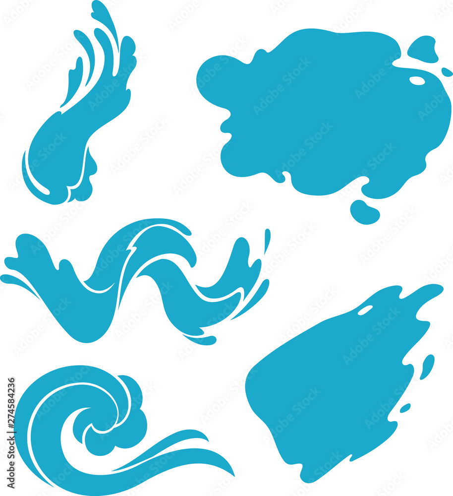 Liquid Water Shapes Bundle, Isolated Vector Liquid Water Shapes Bundle, Isolated Vector