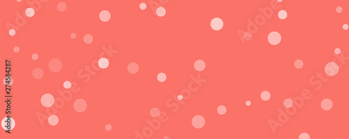 Abstract circle bokeh coral background. Pantone Living Coral 161546. Color Of The Year 2019.