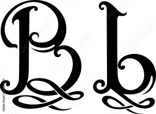 Letter B Monogram, Isolated Vector