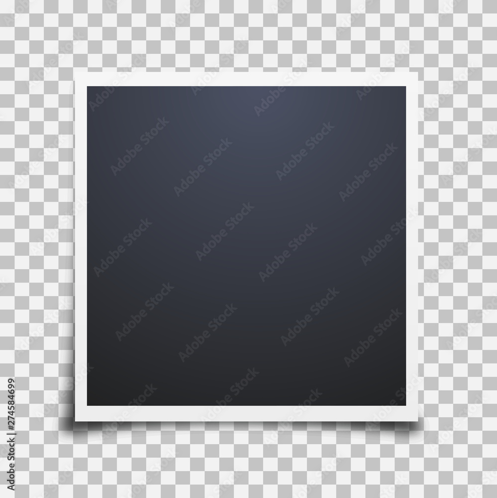 Vector Photo frame mockup design. White border on a transparent background Vector Photo frame mockup design. White border on a transparent background