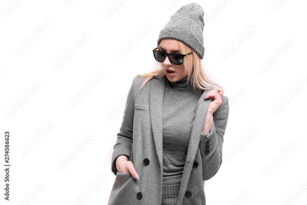 portrait of young girl in casual outfit isolated on background portrait of young girl in casual outfit isolated on background
