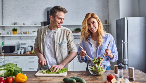 Young couple in the kitchen