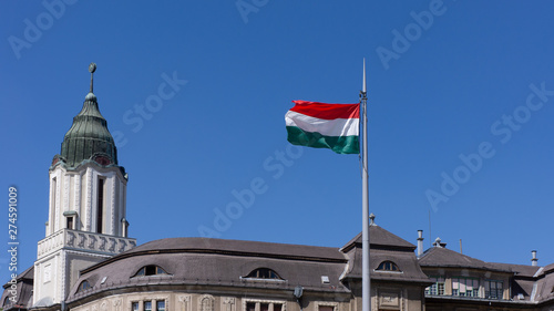 Hungary flag in debrecen hungary