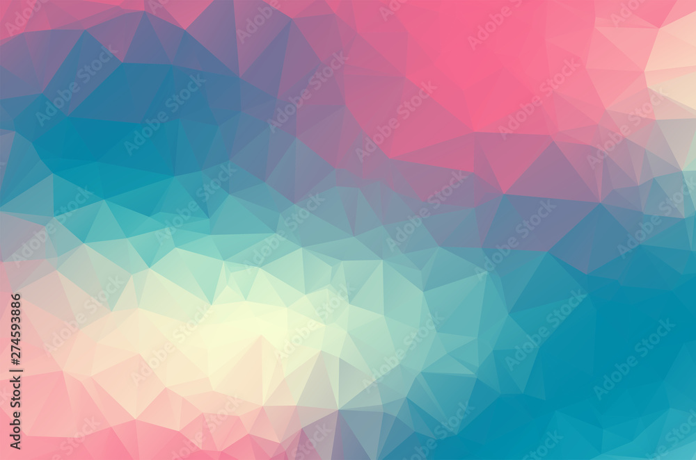 Obraz premium Light red purple blue Low poly crystal background. Polygon design pattern. Low poly vector illustration, low polygon background.