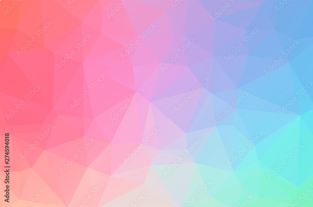 Obraz premium Light soft color pink purple and blue Low poly crystal background. Polygon design pattern. Low poly vector illustration, low polygon background.