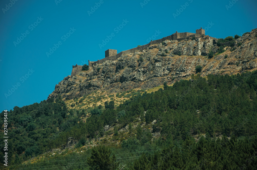 Marvao village on top of tall crag