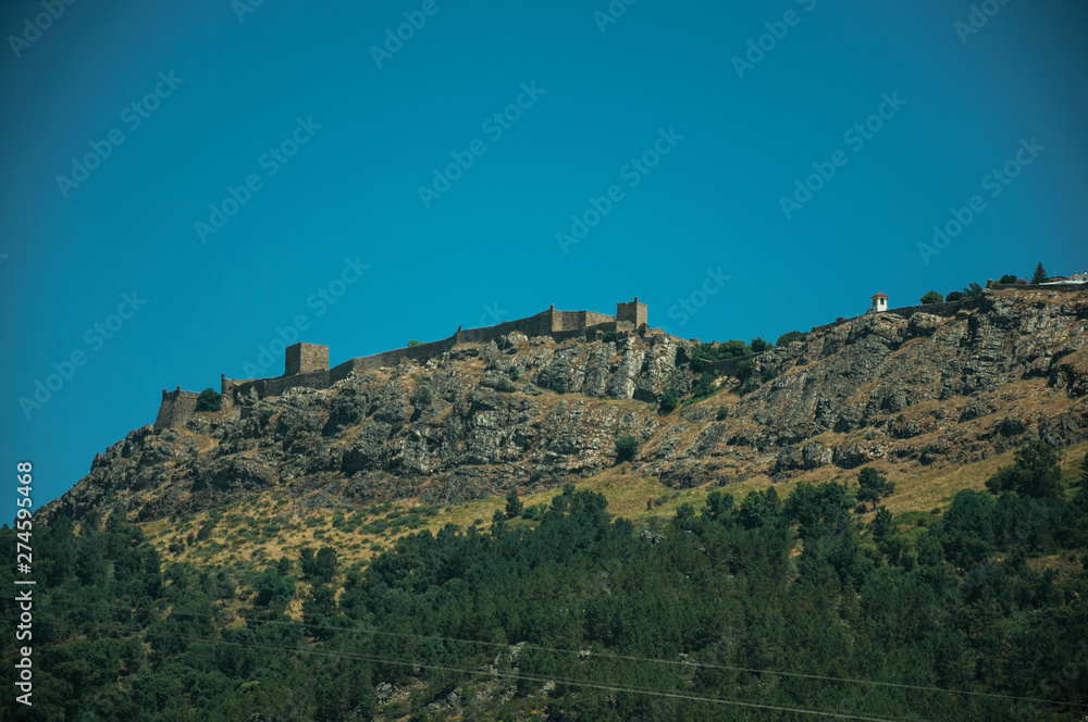 Marvao village on top of tall crag