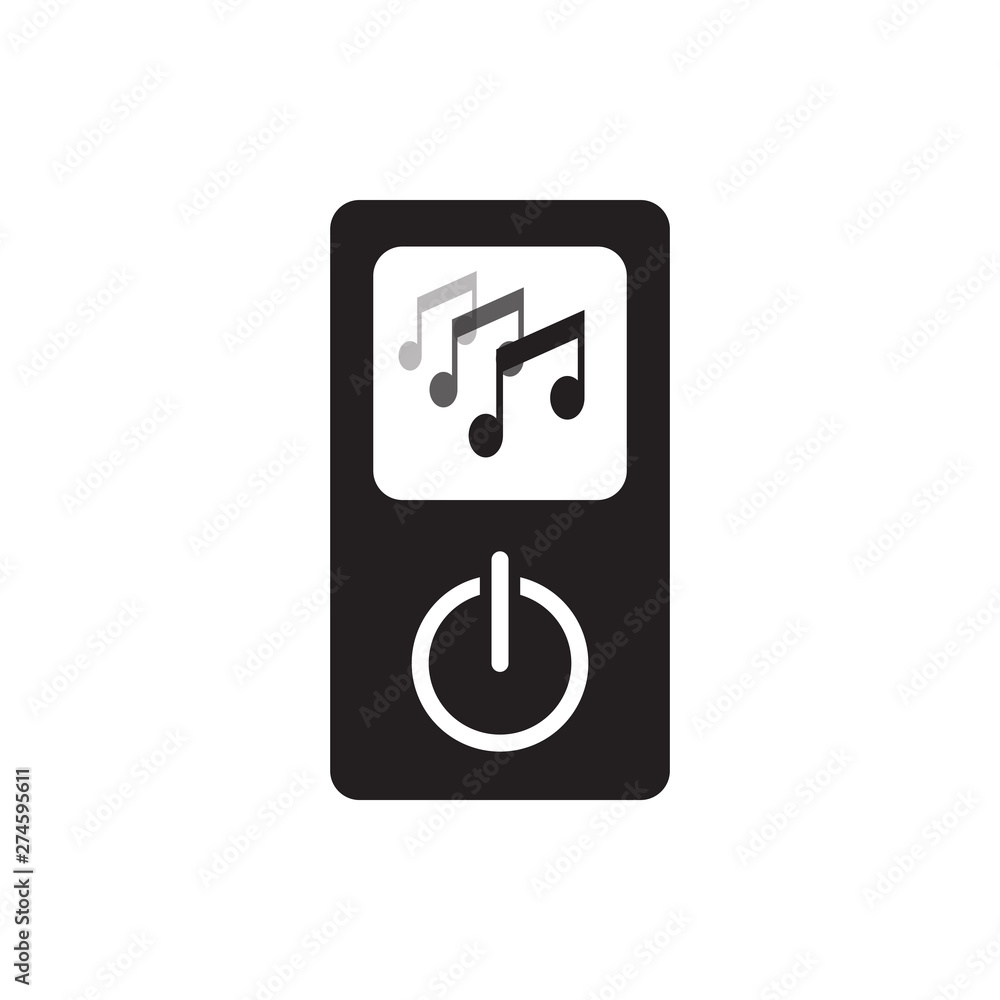 illustration of music player icon isolated on white background illustration of music player icon isolated on white background