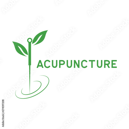acupuncture therapy logo with text space for your slogan tagline, vector illustration