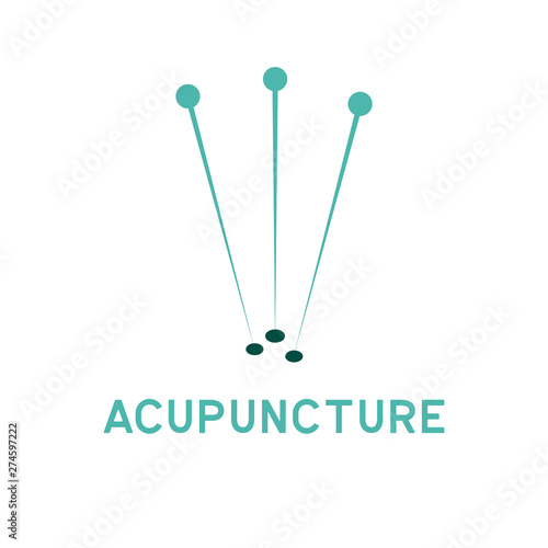 acupuncture therapy logo with text space for your slogan tagline, vector illustration