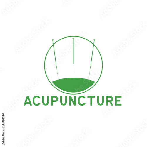 acupuncture therapy logo with text space for your slogan tagline, vector illustration