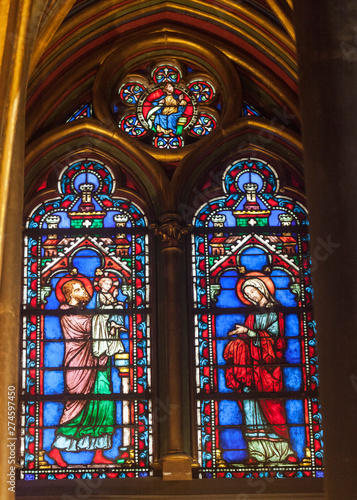 Holy family. Stained glass