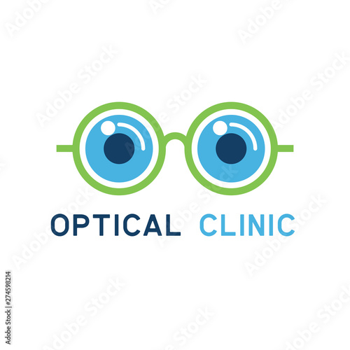 eye clinic / ophthalmic clinic / ophthalmology / optometrist logo with text space for your slogan / tagline, vector illustration