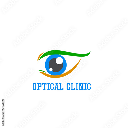 eye clinic / ophthalmic clinic / ophthalmology / optometrist logo with text space for your slogan / tagline, vector illustration