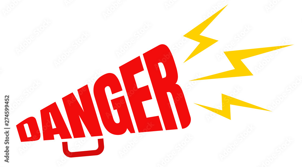 Fototapeta premium Lettering danger megaphone.