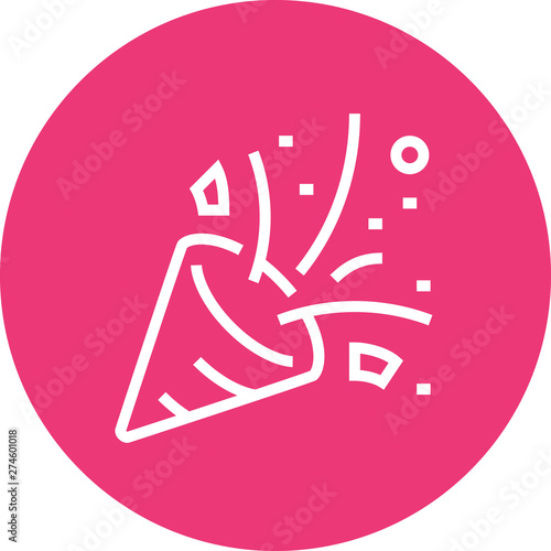 Party Popper Confetti Outline Icon